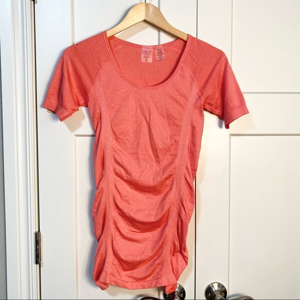 Calia by Carrie Underwood Woman’s core short sleeve seamless tee coral size Xs